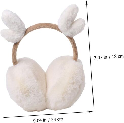PartyKindom Creative Plush Winter Ear Warmer Earmuffs with White Deer Antlers Soft Warm-keeping Outdoor Accessories and Boys in Saudi Arabia