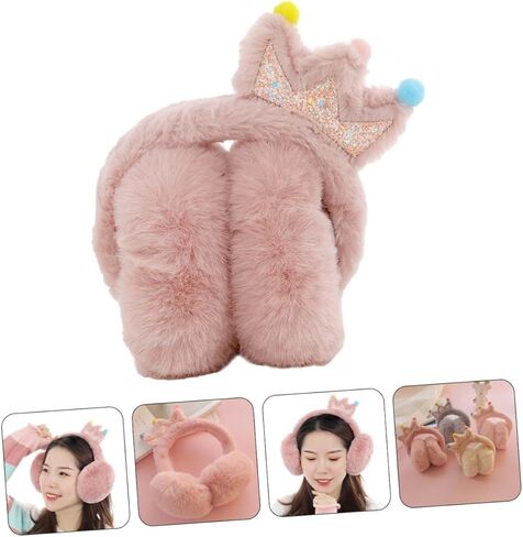 NOLITOY Winter Ear Muffs Thick Warm Keeping Crown Pattern Earmuff Unisex Outdoor Ear Cover for Boys and Random Color in Saudi Arabia