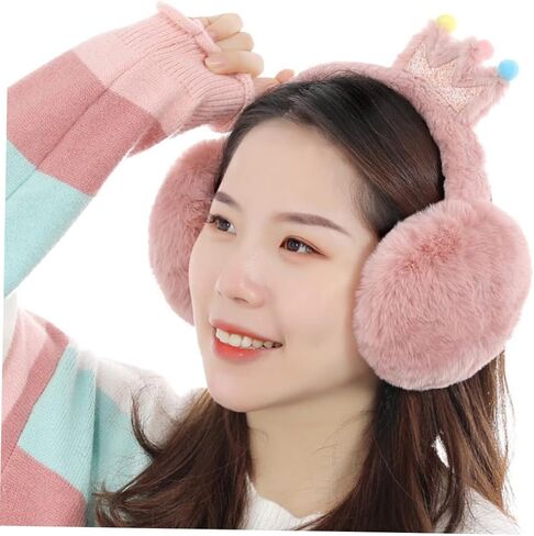 NOLITOY Winter Ear Muffs Thick Warm Keeping Crown Pattern Earmuff Unisex Outdoor Ear Cover for Boys and Random Color in Saudi Arabia