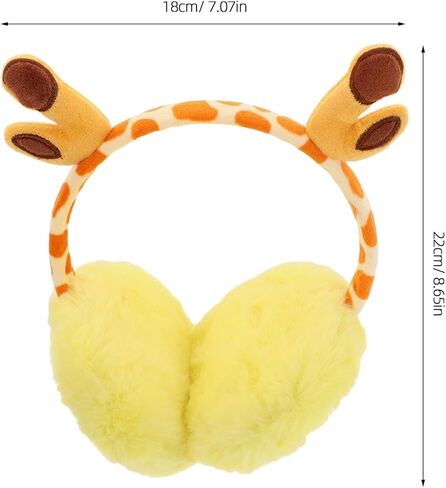 Animal Ear Muffs Headband, Fluffy Plush Ear Warmers for Boys, Cozy Yellow Faux Fur Earmuffs for Winter Cold Weather Protection in Saudi Arabia