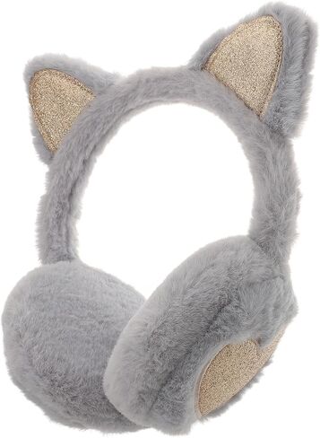HANABASS Cat Ear Earmuffs Winter Warm Plush Ear Muffs for Boys Outdoor Cold Weather Gray in Saudi Arabia