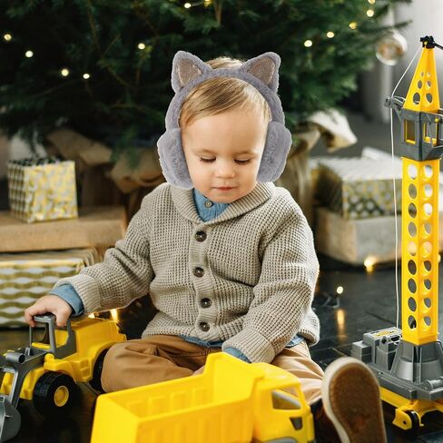 HANABASS Cat Ear Earmuffs Winter Warm Plush Ear Muffs for Boys Outdoor Cold Weather Gray in Saudi Arabia