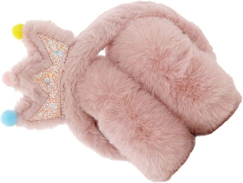 Winter Earmuffs Warm Keeping Ear Protector Thick Faux Rabbit Fur Outdoor Cold Weather Crown Design Unisex Ear Warmer for Boys Random Color in Saudi Arabia