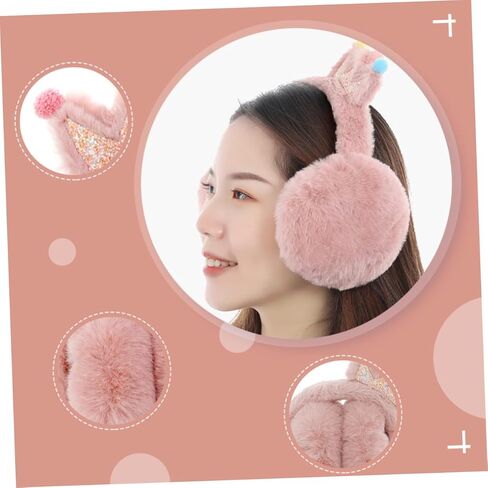 Winter Earmuffs Warm Keeping Ear Protector Thick Faux Rabbit Fur Outdoor Cold Weather Crown Design Unisex Ear Warmer for Boys Random Color in Saudi Arabia
