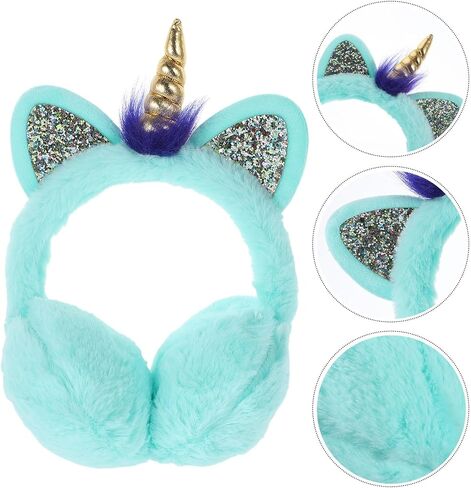 Unicorn Ear Warmer Plush Earmuffs Foldable Adjustable Cozy Winter Fall Ear Covers for Boys Outdoor Cold Weather in Saudi Arabia