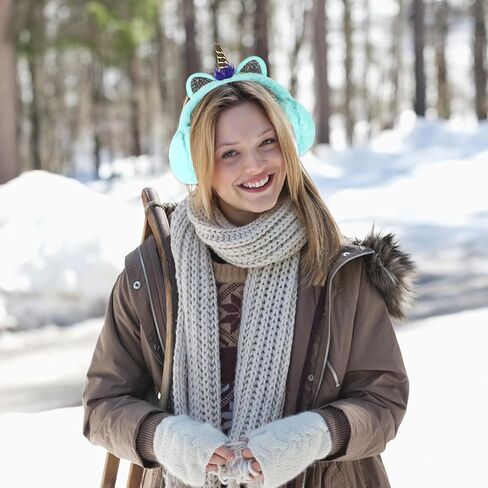 Unicorn Ear Warmer Plush Earmuffs Foldable Adjustable Cozy Winter Fall Ear Covers for Boys Outdoor Cold Weather in Saudi Arabia