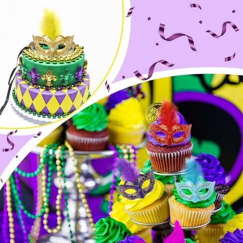 12PCS Mini Masquerade Masks for Mardi Gras Masquerade Party Decoration Decorative Masks for Table Decor/Cupcake Decor/Home Decor in Saudi Arabia