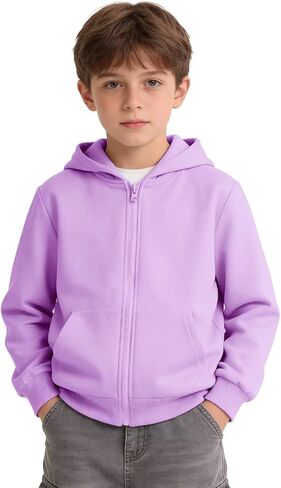 سويت شيرت رياضي بقلنسوة بسحاب للفتيات والأولاد، سويت شيرت بغطاء للرأس من الصوف المصقول وسحاب، معطف ملابس خارجية للمدرسة للأطفال in Kuwait