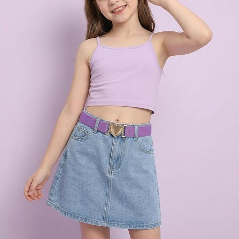 3 Pcs Girls Toddler Belts, Elastic Waist Belts with Heart Clasp, Adjustable Kids Belt for Girls Toddler, Elastic Girl Belt Waistband with Adjustable Heart Buckle Fit Size 15-30" Kids in Saudi Arabia
