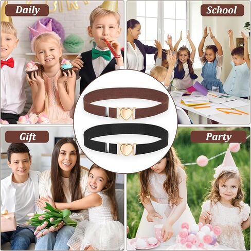 Sibba 2 Pcs Girls Belt, Cute Heart Shape With Metal Buckle Elastic Waist Belts Elastic Stretch Adjustable Waist Belt Heart Buckle Stretch Belts for Girl Pants Jeans Dress in Saudi Arabia