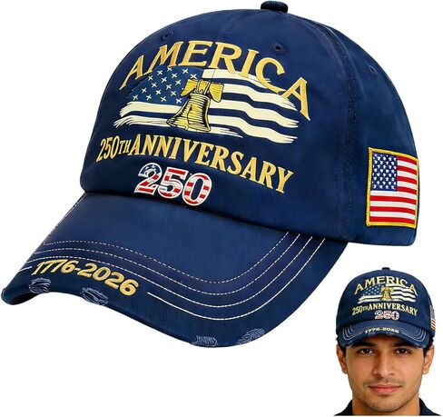 U.S.A 250th Anniversary Embroidered Baseball Cap Adjustable 1776-2026 Anniversary Birthday Retro Patriots Hat for Men Women in Saudi Arabia