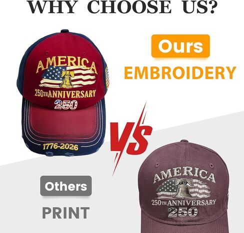 U.S.A 250th Anniversary Embroidered Baseball Cap Adjustable 1776-2026 Anniversary Birthday Retro Patriots Hat for Men Women in Saudi Arabia