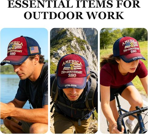 U.S.A 250th Anniversary Embroidered Baseball Cap Adjustable 1776-2026 Anniversary Birthday Retro Patriots Hat for Men Women in Saudi Arabia