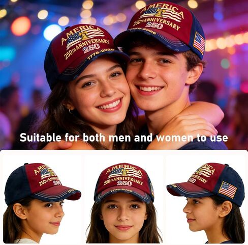 U.S.A 250th Anniversary Embroidered Baseball Cap Adjustable 1776-2026 Anniversary Birthday Retro Patriots Hat for Men Women in Saudi Arabia