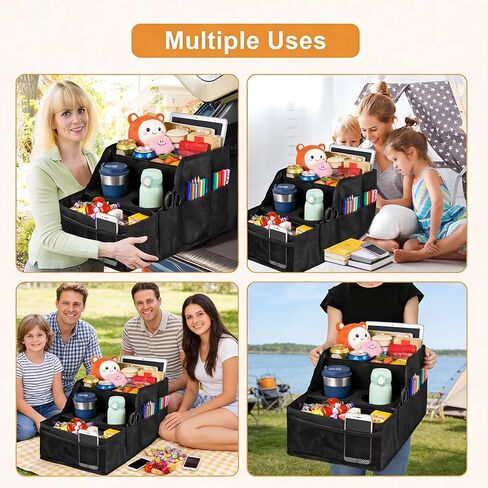 Car Seat Organizer Backseat and Passenger Seat Organizer with 9 Compartments 2 Cup Holders Car Organizer Front Seat Storage for Travel Kids，Black in Saudi Arabia
