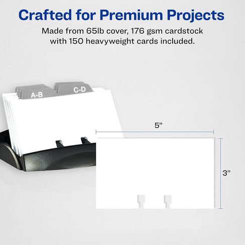 Avery Printable Rotary Cards with Sure Feed Technology, 3" x 5", White, 150 Blank Cards for Laser or Inkjet Printers (05386) in Kuwait