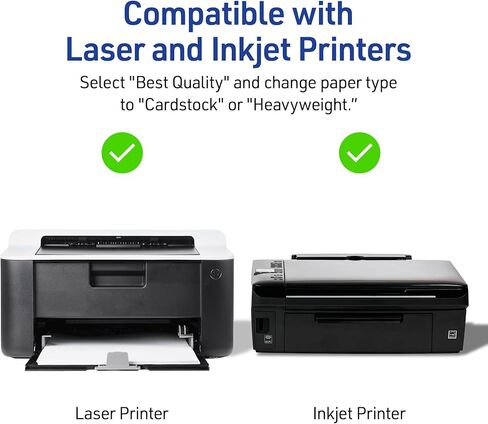 Avery Printable Rotary Cards with Sure Feed Technology, 3" x 5", White, 150 Blank Cards for Laser or Inkjet Printers (05386) in Kuwait