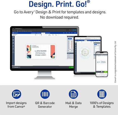 Avery Printable Rotary Cards with Sure Feed Technology, 3" x 5", White, 150 Blank Cards for Laser or Inkjet Printers (05386) in Kuwait