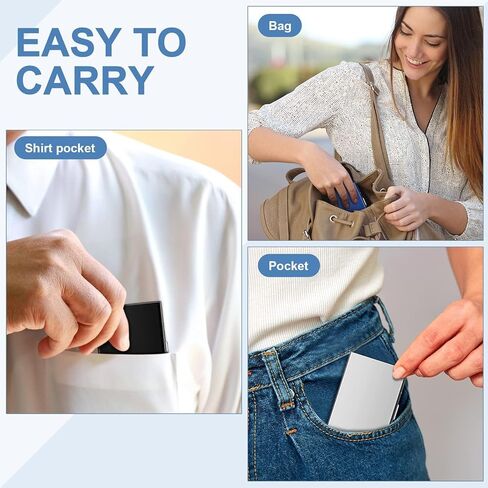 3 قطع من حامل بطاقات الائتمان من الفولاذ المقاوم للصدأ حافظة معدنية لمنع تحديد الهوية بموجات الراديو (RFID) حافظة معدنية لبطاقة الهوية مع 6 فتحات للرجال والنساء صندوق هدايا (فضي، أسود، أزرق) in Kuwait