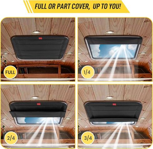 Magnetic RV Vent Cover - 16.25 x 16.25 Inch Foldable Magnet RV Blackout Window Shade Sun Cover with UV Protection and Waterproofing, Comes with Storage Bag (Black) in Saudi Arabia