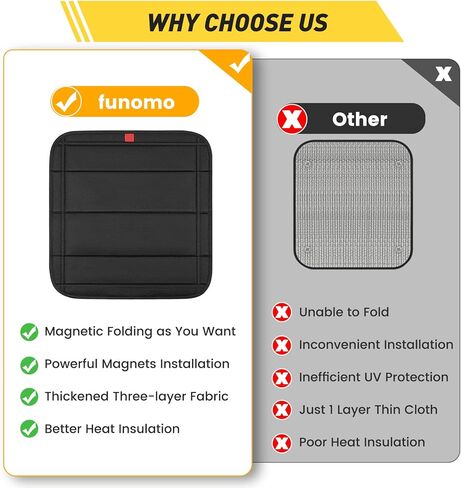 Magnetic RV Vent Cover - 16.25 x 16.25 Inch Foldable Magnet RV Blackout Window Shade Sun Cover with UV Protection and Waterproofing, Comes with Storage Bag (Black) in Saudi Arabia