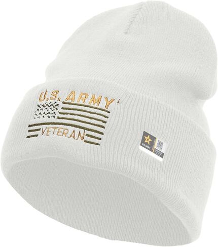 e4Hats.com US Army Veteran Flag Embroidered 12 Inch Long Knitted Beanie in Saudi Arabia