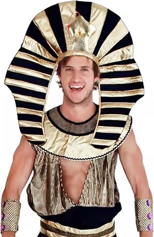 Clobeau Pharaoh Hat Egyptian Headpiece King TUT Costume King Pharaoh Costume Adult Pharaohs Headpiece Egyptian Halloween Costumes Cosplay Dress Up Themed Party Supplies Pharaohs Costumes in Saudi Arabia