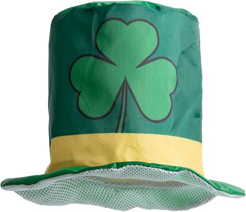 St.Patrick's Day Shamrock Clover Hat,Irish Green Top Hat,Costume Accessories Leprechaun Hat For Men Women (Green Hat F) in Kuwait