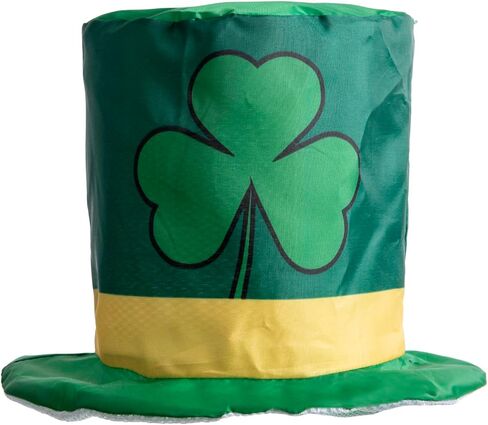 St.Patrick's Day Shamrock Clover Hat,Irish Green Top Hat,Costume Accessories Leprechaun Hat For Men Women (Green Hat F) in Kuwait