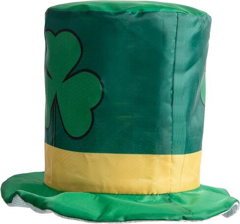 St.Patrick's Day Shamrock Clover Hat,Irish Green Top Hat,Costume Accessories Leprechaun Hat For Men Women (Green Hat F) in Kuwait