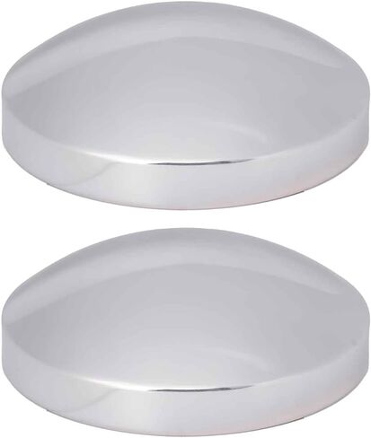the RAW Chrome Hub Cap Covers for Trucks - Inside diamter: 8" (20.32 cm) and 1" Lip, 2PC Pack, for Rear Wheels and Trailers, (Dome, Chrome Metal) in Kuwait