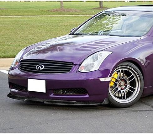 حافة سبويلر أمامية من HYPERSPEED 3 قطع ABS GT-Style مناسبة لـ 2003 2004 2005 2006 2007 Infiniti G35 Coupe، ملحقات خارجية لتعديل السيارات، استبدال التجميع، موزع طقم جسم الذقن الهوائي (مظهر كربوني) in Kuwait