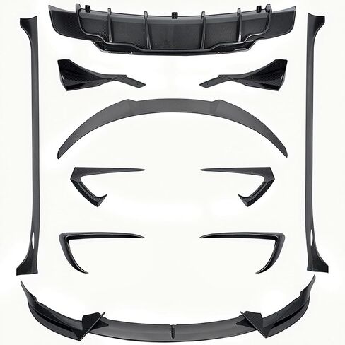 ZJP مجموعات الجسم الكاملة لـ Tesla Model 3 2017-2023، 11 قطعة، ناشر خلفي، تنانير جانبية، شفة مقسمة أمامية، سبويلر، مصباح الحاجب وسكين الرياح وسكين الرياح in Kuwait