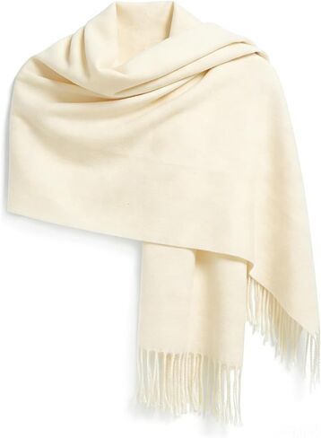 White Large Scarf Pashmina Shawl for Women, Fall Winter Soft Cashmere-Feel Fringe Wrap Fashion Accessories for Wedding Bridal Evening Dresses in Saudi Arabia