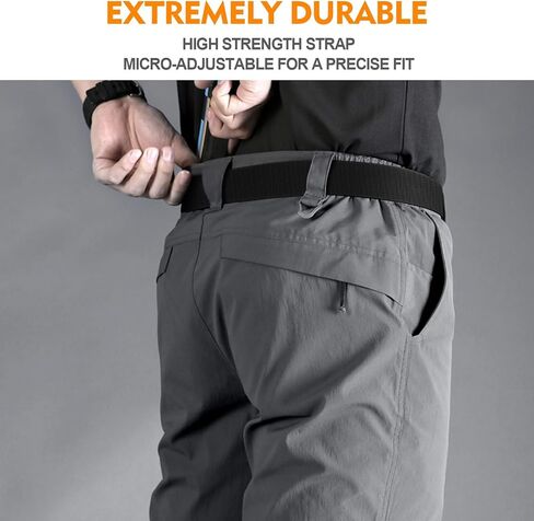 حزام تكتيكي للرجال مكون من قطعتين، أحزمة من النايلون المطاطي للمشي لمسافات طويلة على الطراز العسكري، حزام ويب مرن سريع الفك مقاس 1.5 بوصة in Kuwait