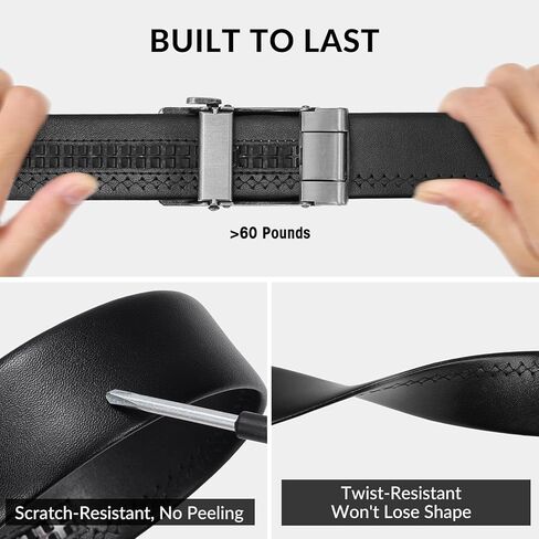 SANSTHS Mens Ratchet Belts Leather 1 3/8" for Men Dress and Casual, Adjustable Click Belts with American Flag Buckles in Saudi Arabia