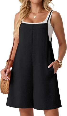 Lepunuo Rompers for Women Summer Casual Jumpers Boho Short Jumpsuits Overalls with Pockets Vacation Outfits in Saudi Arabia