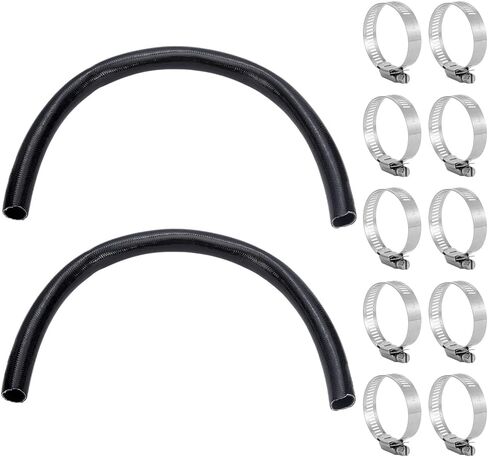AHANDMAKER Gasoline Fuel Filler Hose 2 3/5" ID with 10 Adjustable Clamp Set Black Hose Temperature Resistant for Car Truck Fuel Line Replacement Racing Vehicles Automotive Care Decoration in Saudi Arabia