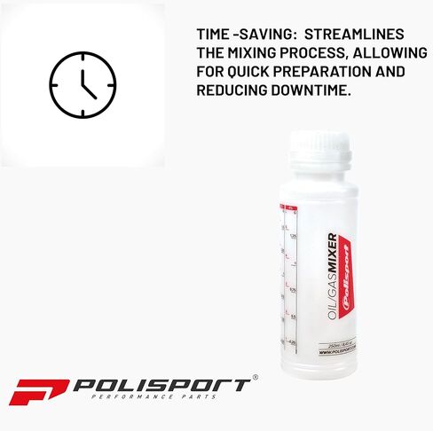 Polisport ProOctane Oil Mixer Bottle – 250ml Transparent Measuring Container – Fuel/Oil Mixing Tool for Off-Road Motorcycles & ATVs in Saudi Arabia
