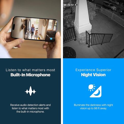 كاميرا أمان خارجية تناظرية 4K من Amcrest، رصاصة 4K (8 ميجابكسل) @15 إطارًا في الثانية، CCTV-Coax-BNC، رؤية ليلية 130 قدمًا، معدن IP67، زاوية 110 درجة، ميكروفون، أسود (ليست كاميرا IP) (يتطلب DVR، غير متضمن) (AMC4KBC28) -ب) in Kuwait