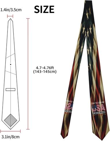 250 Years Salute to America 250th Anniversary Veterans Day Classic Men's Novelty Necktie Funny Twist Timeless Style55 in Saudi Arabia