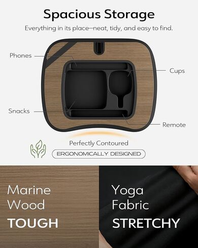 LULULOOK 2-in-1 Lap Desk & Kindle Pillow Stand, Laptop Desk Holder with Beanbag Cushion & Foldable Arm for 14" Laptop,iPad, Phone, 4.7-14.6" Tablet & Kindle Reading in Bed in Saudi Arabia