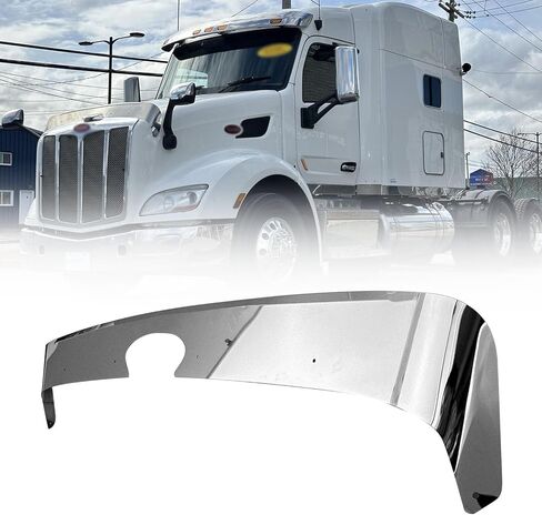 430 غطاء محرك السيارة من الفولاذ المقاوم للصدأ عاكس الحشرات متوافق مع 2013+ Peterbilt 579 - واقي غطاء محرك السيارة عالي التحمل بلمسة نهائية مرآة in Kuwait