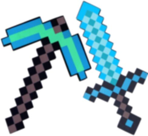 2 Pack Sword Toys,Foam Sword Pickaxe Roleplay Game Toys for Boys,Weapons Accessory for Game Fans Halloween Christmas Cosplay Party Blue in Saudi Arabia