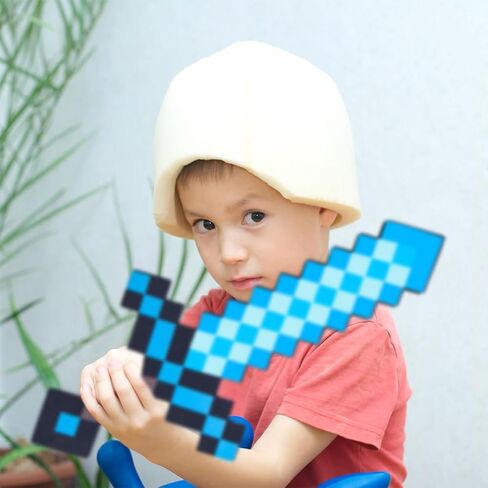 2 Pack Sword Toys,Foam Sword Pickaxe Roleplay Game Toys for Boys,Weapons Accessory for Game Fans Halloween Christmas Cosplay Party Blue in Saudi Arabia