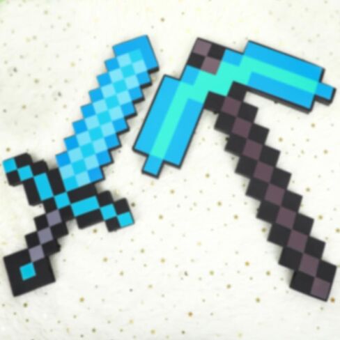 2 Pack Sword Toys,Foam Sword Pickaxe Roleplay Game Toys for Boys,Weapons Accessory for Game Fans Halloween Christmas Cosplay Party Blue in Saudi Arabia
