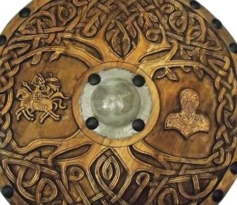 24" Medieval Shield of Odin/Wooden Shield for Adults/Viking Shield for Adults. in Saudi Arabia