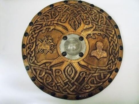 24" Medieval Shield of Odin/Wooden Shield for Adults/Viking Shield for Adults. in Saudi Arabia