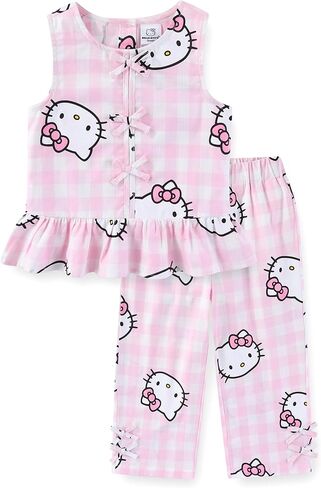 Hello Kitty Girls Gingham Top and Pants Set for Big Kids in Saudi Arabia