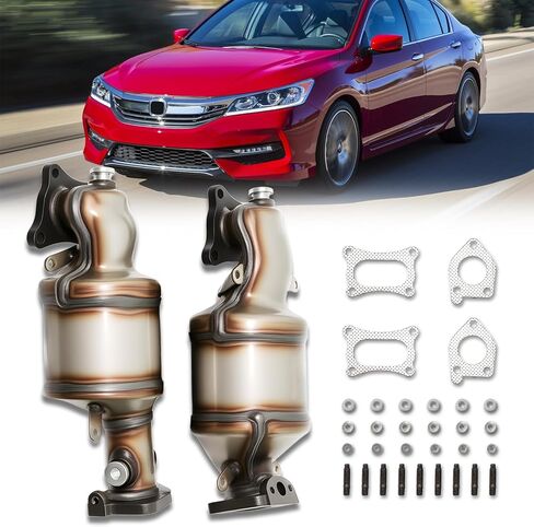 قطعتان من المحول الحفاز مع مشعب العادم متوافق مع 2013-2019 Ford Explorer/Flex/Taurus، 2015-2018 Ford Edge V6 3.5L 3.7L (متوافق مع EPA) in Saudi Arabia